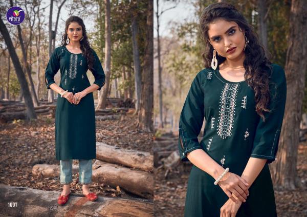 Vitara Lotus Rayon Fancy Kurti With Bottom 